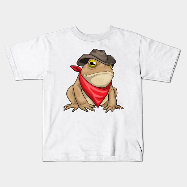 Frog Cowboy Cowboy hat Kids T-Shirt by Markus Schnabel